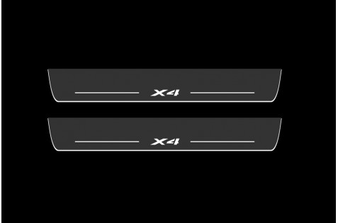 Накладки порогов с статической подсветкой для BMW X4 (F26) c 2014