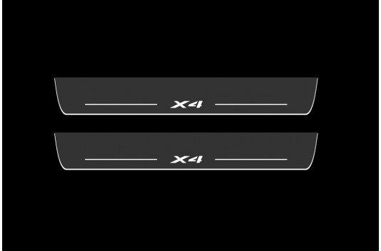 Накладки порогов с статической подсветкой для BMW X4 (F26) c 2014