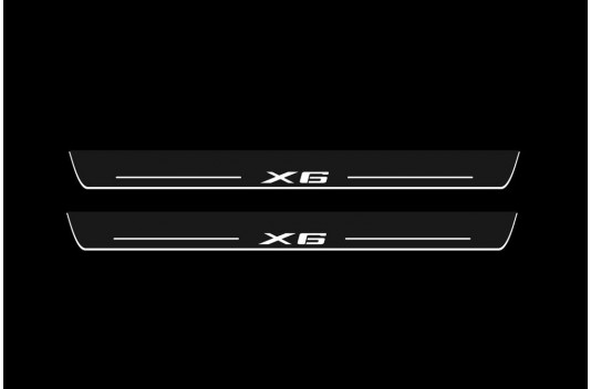 Накладки порогов с статической подсветкой для BMW X6 (E71) c 2008