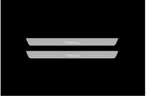 Накладки порогов с статической подсветкой для Chery Tiggo 7 c 2016