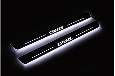 Накладки порогов с статической подсветкой для Chevrolet Cruze c 2009