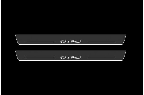 Накладки порогов с статической подсветкой для Citroen C4 Picasso c 2006
