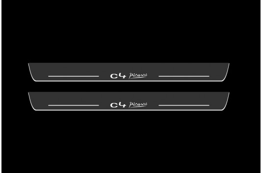 Накладки порогов с статической подсветкой для Citroen C4 Picasso c 2006