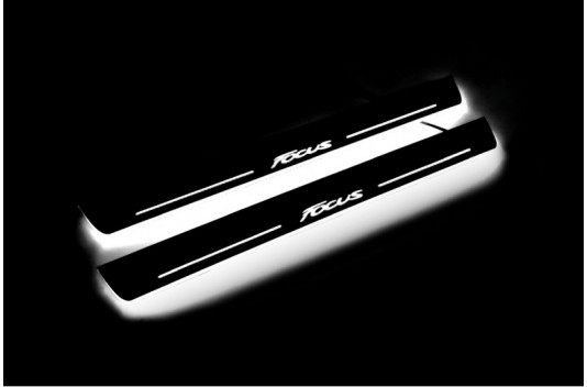 Накладки порогов с статической подсветкой для Ford Focus III c 2011