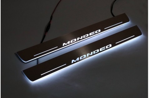 Накладки порогов с статической подсветкой для Ford Mondeo V c 2015