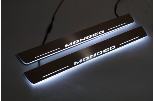Накладки порогов с статической подсветкой для Ford Mondeo V c 2015