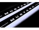 Накладки порогов с статической подсветкой для Ford Mustang V с 2005-2015