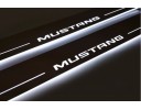 Накладки порогов с статической подсветкой для Ford Mustang VI с 2015