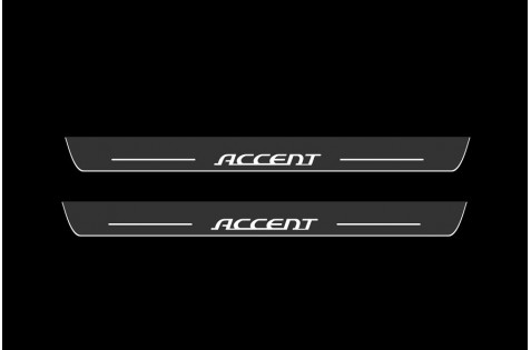 Накладки порогів зі статичним підсвічуванням для Hyundai Accent з 2006