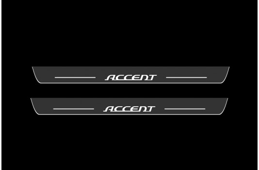 Накладки порогів зі статичним підсвічуванням для Hyundai Accent з 2006