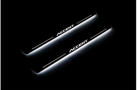 Накладки порогів зі статичним підсвічуванням для Hyundai Accent c 2010