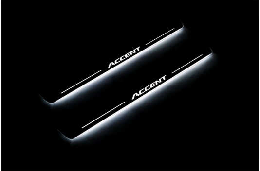 Накладки порогов с статической подсветкой для Hyundai Accent c 2010
