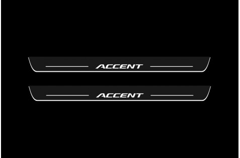 Накладки порогов с статической подсветкой для Hyundai Accent c 2017