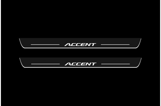 Накладки порогов с статической подсветкой для Hyundai Accent c 2017