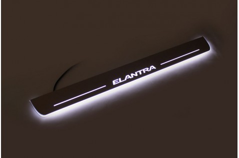 Накладки порогов с статической подсветкой для Hyundai Sonata LF с 2016 