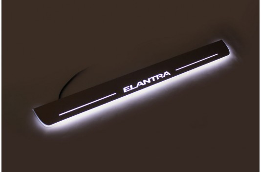 Накладки порогов с статической подсветкой для Hyundai Sonata LF с 2016 