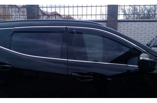 Вітровики для Hyundai Santa Fe Grand з хромом молдингом з 2013
