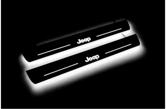 Накладки порогов с статической подсветкой для Jeep Cherokee KL c 2013