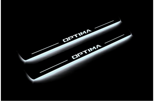 Накладки порогов с статической подсветкой для Kia Optima IV с 2015-2019