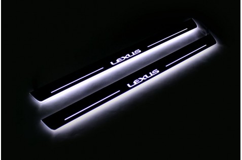 Накладки порогов с статической подсветкой для Lexus ES c 2012