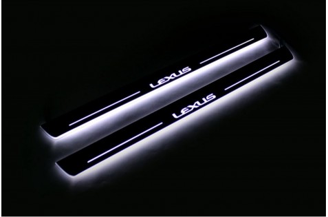 Накладки порогов с статической подсветкой для Lexus IS c 2013 