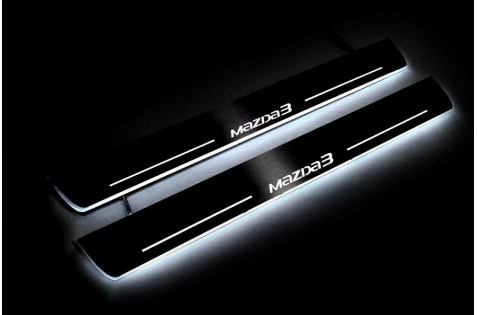 Накладки порогів зі статичним підсвічуванням для Mazda 3 III з 2013