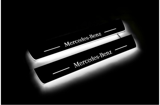 Накладки порогов с статической подсветкой для Mercedes E-Class (W213) c 2016