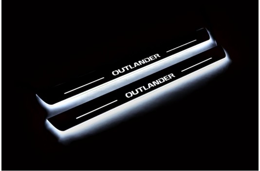 Накладки порогов с статической подсветкой для Mitsubishi Outlander III c 2013