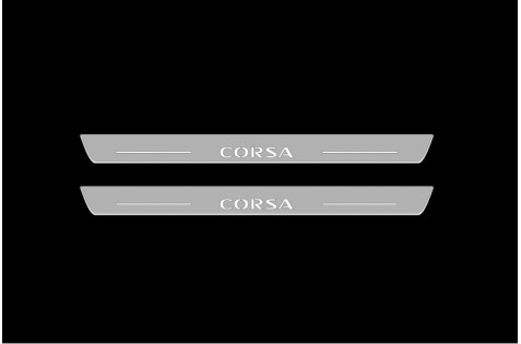Накладки порогов с статической подсветкой для Opel Corsa F c 2019