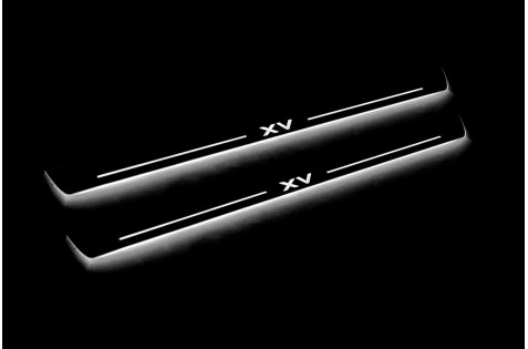 Накладки порогов с статической подсветкой для Subaru XV c 2011