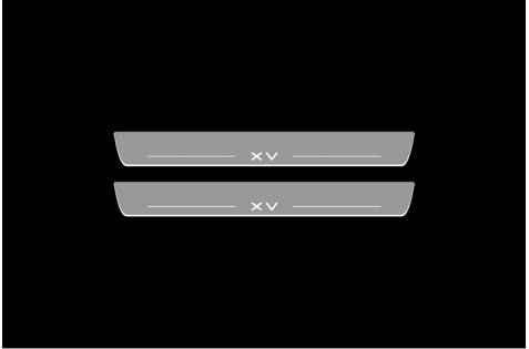 Накладки порогов с статической подсветкой для Subaru XV c 2017