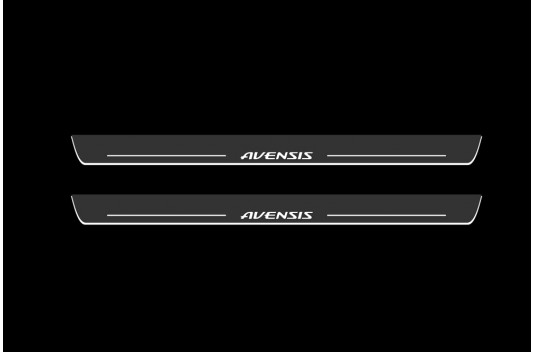 Накладки порогов с статической подсветкой для Toyota Avensis III c 2009