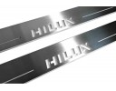 Накладки порогов с статической подсветкой для Toyota Hilux VIII c 2015 