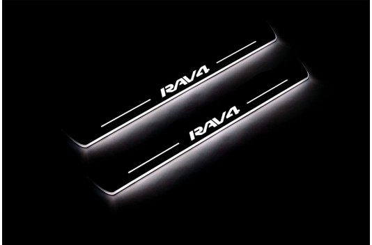 Накладки порогов с статической подсветкой для Toyota RAV-4 c 2013 