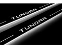 Накладки порогов с статической подсветкой для Toyota Tundra III c 2014