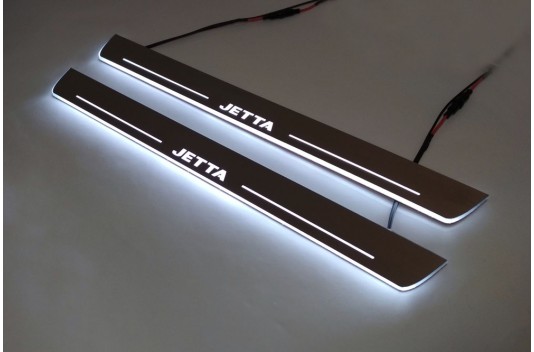 Накладки порогов с статической подсветкой для Volkswagen Jetta VI c 2011