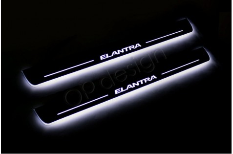 Накладки порогів зі статичним підсвічуванням для Hyundai Elantra з 2016