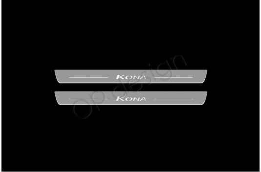 Накладки порогов с статической подсветкой для Hyundai Kona c 2017