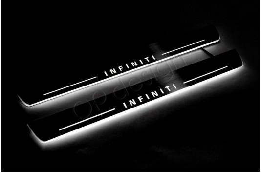 Накладки порогов с статической подсветкой для Infiniti QX 60 c 2012