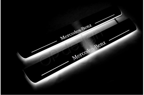 Накладки порогов с статической подсветкой для Mercedes GL-Class (X164) c 2006