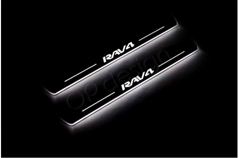 Накладки порогов с статической подсветкой для Toyota RAV-4 c 2018