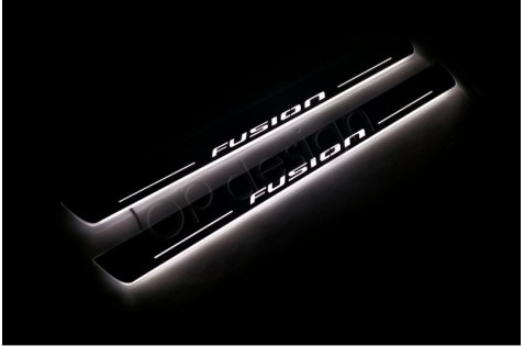 Накладки порогов с статической подсветкой для Ford Fusion USA c 2015