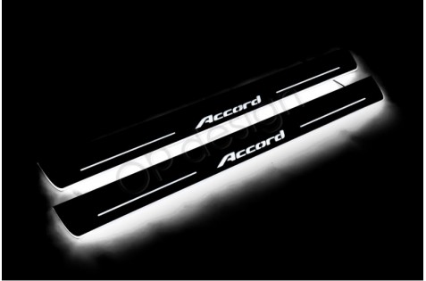 Накладки порогов с статической подсветкой для Honda Accord с 2013