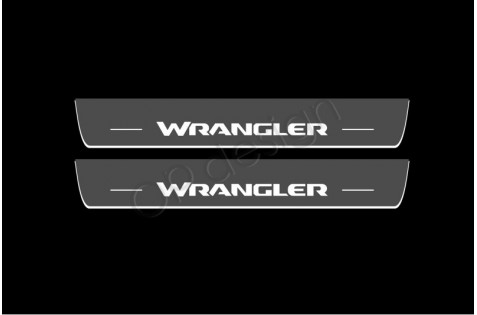 Накладки порогов с статической подсветкой для Jeep Wrangler JL c 2018