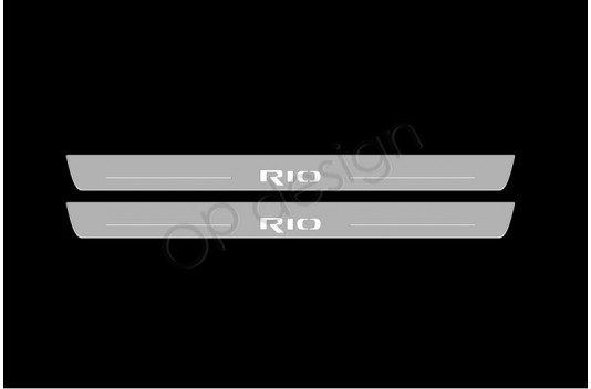Накладки порогов с статической подсветкой для Kia Rio III c 2011