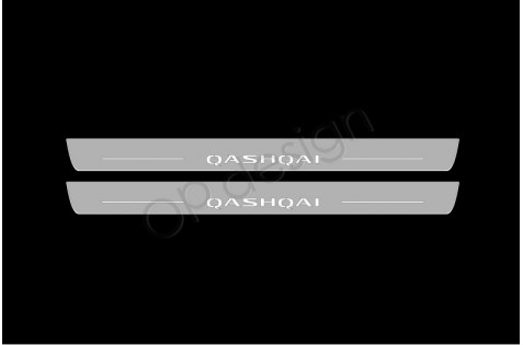 Накладки порогов с статической подсветкой для Nissan Qashqai III c 2021